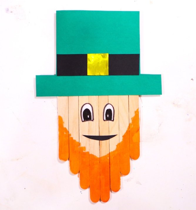 Popsicle Stick Leprechaun Craft for St.Patrick’s Day
